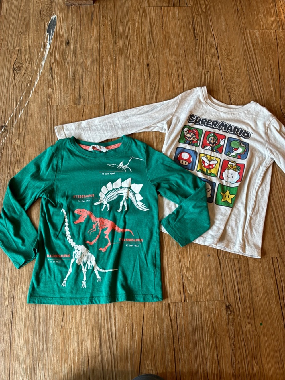 Unisex long sleeve shirt bundle, kids size 6
